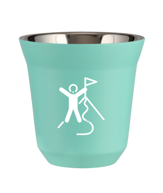 Tasse 150 ml TURQUOISE "Escalade 1 (blanc)" Tasse 150 ml TURQUOISE "Escalade 1 (blanc)"