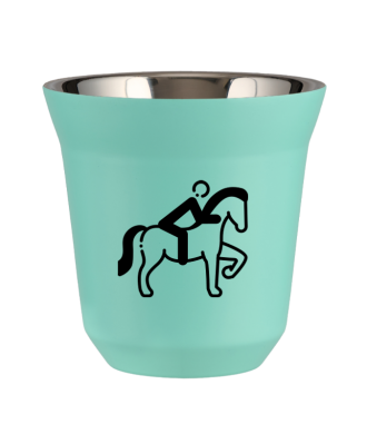Tasse 150 ml TURQUOISE "Équitation 2 (noir)" Tasse 150 ml TURQUOISE "Équitation 2 (noir)"