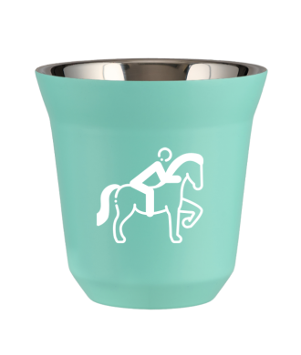 Tasse 150 ml TURQUOISE "Équitation 2 (blanc)" Tasse 150 ml TURQUOISE "Équitation 2 (blanc)"