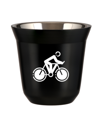 Tasse 80 ml NOIR "Cyclisme 2 (blanc)" Tasse 80 ml NOIR "Cyclisme 2 (blanc)"