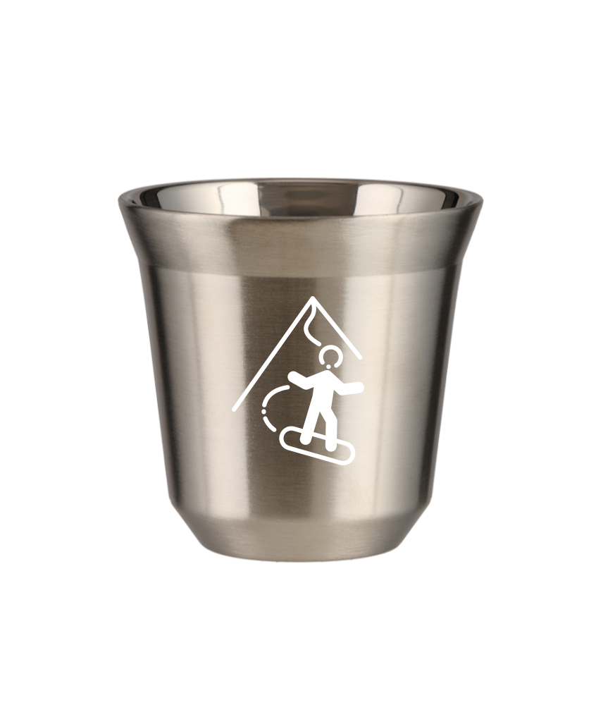 Tasse 150 ml ARGENT "Snowboard (blanc)"