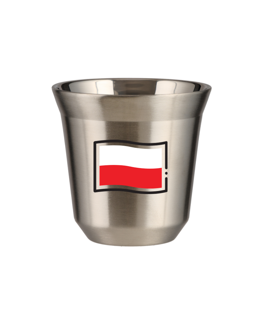 Tasse 150 ml ARGENT "Drapeau polonais"