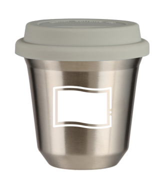 Tasse 150 ml ARGENT "Drapeau polonais (blanc)", avec couvercle blanc Tasse 150 ml ARGENT "Drapeau polonais (blanc)", avec couvercle blanc
