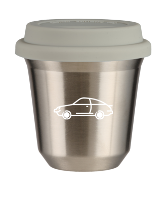 Tasse 150 ml ARGENT "Voiture (blanc)", avec couvercle blanc Tasse 150 ml ARGENT "Voiture (blanc)", avec couvercle blanc