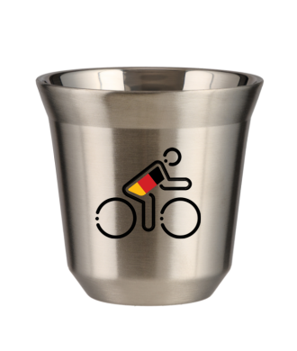 Tasse 150 ml ARGENT "Cycliste aux couleurs allemandes (noir)" Tasse 150 ml ARGENT "Cycliste aux couleurs allemandes (noir)"