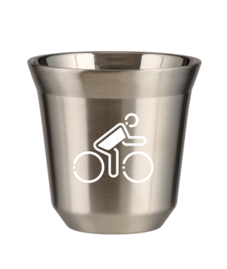 Tasse 150 ml ARGENT "Cycliste aux couleurs allemandes (blanc)" Tasse 150 ml ARGENT "Cycliste aux couleurs allemandes (blanc)"