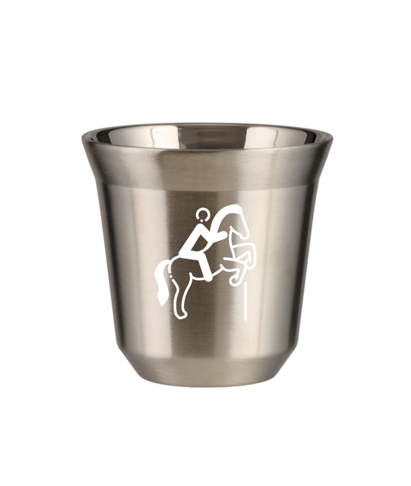 Tasse 150 ml ARGENT "Équitation 1 (blanc)"