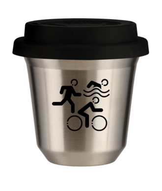 Tasse 150 ml ARGENT "Sports (noir)", avec couvercle noir Tasse 150 ml ARGENT "Sports (noir)", avec couvercle noir