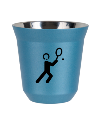 Tasse 150 ml BLEU CLAIR MÉTALLIQUE "Tennis 1" Tasse 150 ml BLEU CLAIR MÉTALLIQUE "Tennis 1"