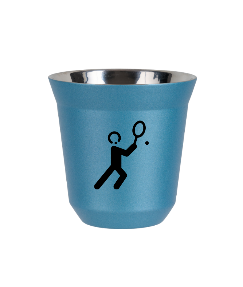 Tasse 150 ml BLEU CLAIR MÉTALLIQUE "Tennis 1"