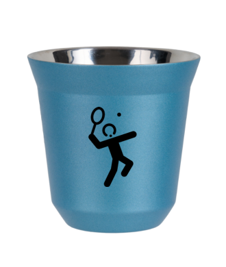 Tasse 150 ml BLEU CLAIR MÉTALLIQUE "Tennis 2 (noir)" Tasse 150 ml BLEU CLAIR MÉTALLIQUE "Tennis 2 (noir)"