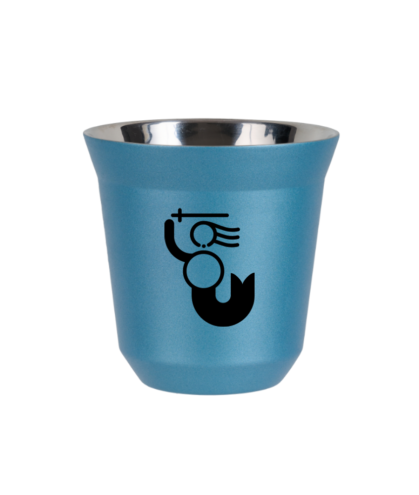 Tasse 150 ml BLEU CLAIR MÉTALLIQUE "WARSZAWSKA SYRENKA"