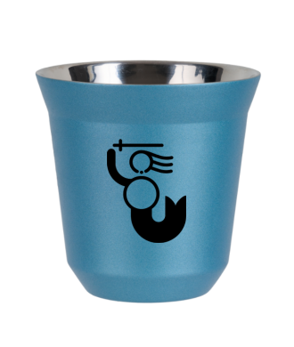 Tasse 150 ml BLEU CLAIR MÉTALLIQUE "WARSZAWSKA SYRENKA (noir)" Tasse 150 ml BLEU CLAIR MÉTALLIQUE "WARSZAWSKA SYRENKA (noir)"