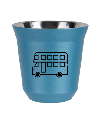 Tasse 150 ml BLEU CLAIR MÉTALLIQUE "Bus" Tasse 150 ml BLEU CLAIR MÉTALLIQUE "Bus"