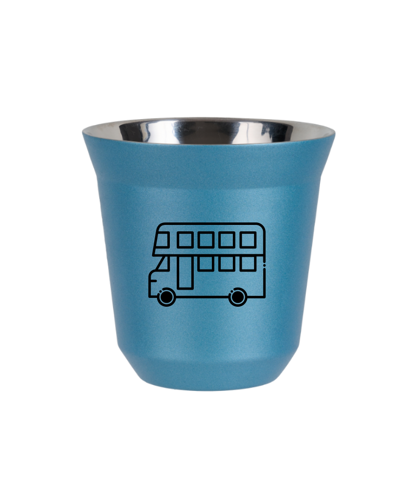 Tasse 150 ml BLEU CLAIR MÉTALLIQUE "Bus"