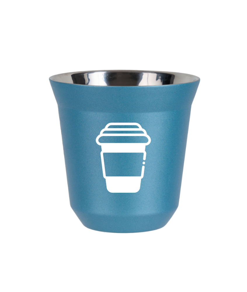 Tasse 150 ml BLEU CLAIR MÉTALLIQUE "Tasse (blanc)"