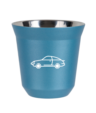Tasse 150 ml BLEU CLAIR MÉTALLIQUE "Voiture (blanc)" Tasse 150 ml BLEU CLAIR MÉTALLIQUE "Voiture (blanc)"