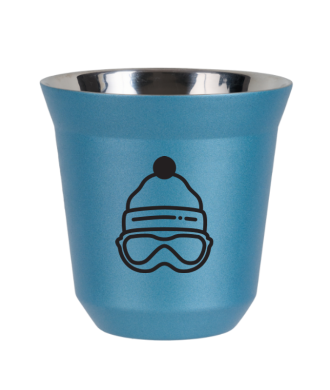 Tasse 150 ml BLEU CLAIR MÉTALLIQUE "Casquette (noir)" Tasse 150 ml BLEU CLAIR MÉTALLIQUE "Casquette (noir)"