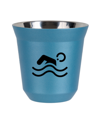 Tasse 150 ml BLEU CLAIR MÉTALLIQUE "Natation" Tasse 150 ml BLEU CLAIR MÉTALLIQUE "Natation"