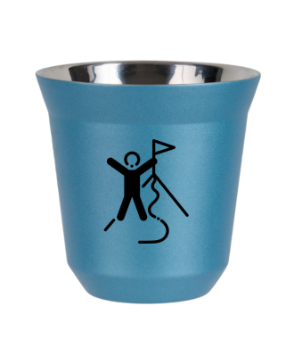 Tasse 150 ml BLEU CLAIR MÉTALLIQUE "Escalade 1 (noir)" Tasse 150 ml BLEU CLAIR MÉTALLIQUE "Escalade 1 (noir)"