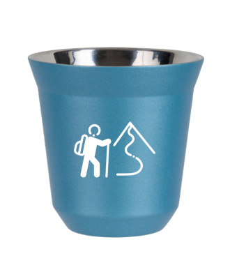 Tasse 150 ml BLEU CLAIR MÉTALLIQUE "Escalade 2 (blanc)" Tasse 150 ml BLEU CLAIR MÉTALLIQUE "Escalade 2 (blanc)"