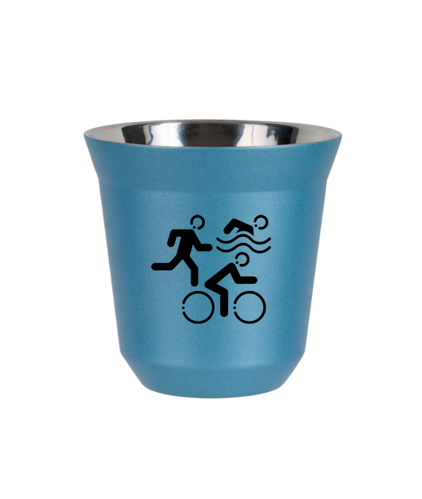 Tasse 150 ml BLEU CLAIR MÉTALLIQUE "Sports"