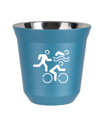 Tasse 150 ml BLEU CLAIR MÉTALLIQUE "Sports (blanc)" Tasse 150 ml BLEU CLAIR MÉTALLIQUE "Sports (blanc)"