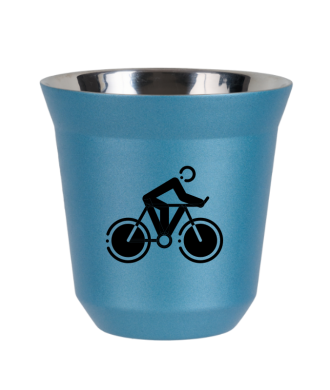Tasse 150 ml BLEU CLAIR MÉTALLIQUE "Cyclisme 2" Tasse 150 ml BLEU CLAIR MÉTALLIQUE "Cyclisme 2"