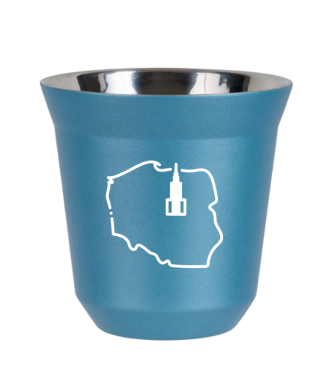 Tasse 150 ml BLEU CLAIR MÉTALLIQUE "Pologne (blanc)" Tasse 150 ml BLEU CLAIR MÉTALLIQUE "Pologne (blanc)"