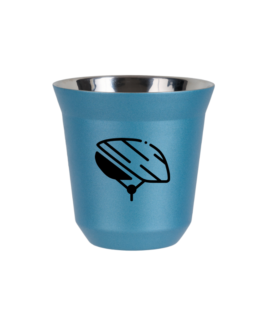 Tasse 150 ml BLEU CLAIR MÉTALLIQUE "Casque"