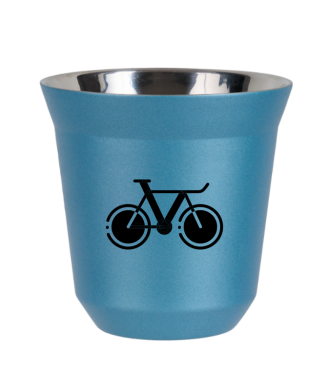 Tasse 150 ml BLEU CLAIR MÉTALLIQUE "Vélo 1" Tasse 150 ml BLEU CLAIR MÉTALLIQUE "Vélo 1"