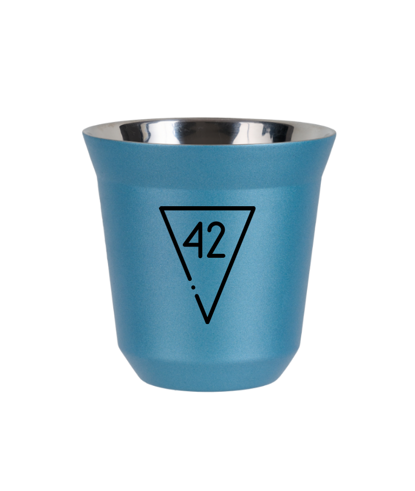Tasse 150 ml BLEU CLAIR MÉTALLIQUE "42"