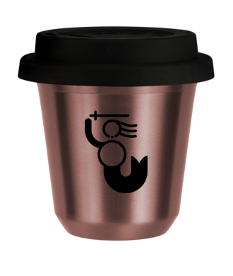 Tasse 150 ml OR ROSE "WARSZAWSKA SYRENKA (noir)", avec couvercle noir Tasse 150 ml OR ROSE "WARSZAWSKA SYRENKA (noir)", avec couvercle noir