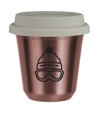 Tasse 150 ml OR ROSE "Casquette", avec couvercle blanc Tasse 150 ml OR ROSE "Casquette", avec couvercle blanc