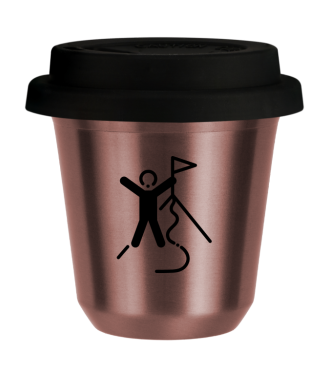 Tasse 150 ml OR ROSE "Escalade 1", avec couvercle noir Tasse 150 ml OR ROSE "Escalade 1", avec couvercle noir