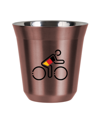 Tasse 150 ml OR ROSE "Cycliste aux couleurs allemandes (noir)" Tasse 150 ml OR ROSE "Cycliste aux couleurs allemandes (noir)"