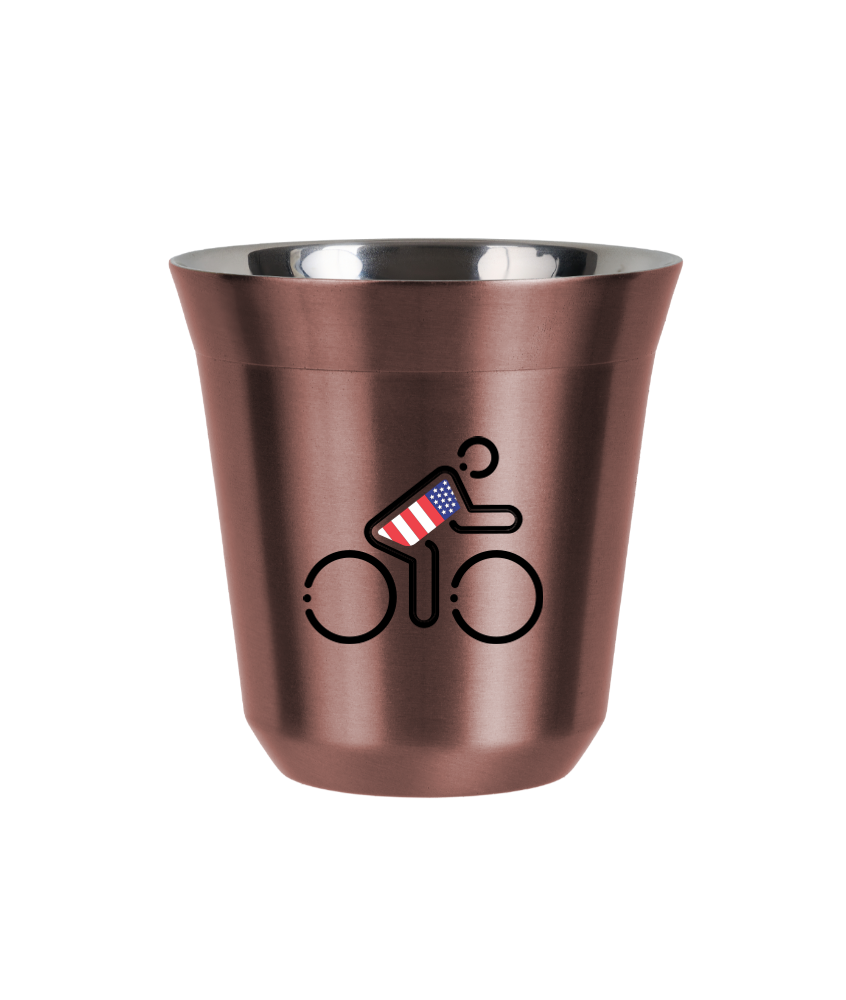 Tasse 150 ml OR ROSE "Cycliste aux couleurs britanniques"