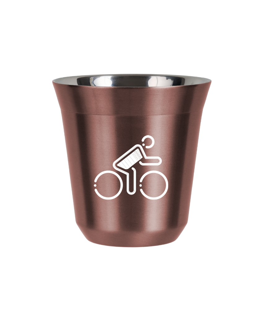 Tasse 150 ml OR ROSE "Cycliste aux couleurs britanniques (blanc)"
