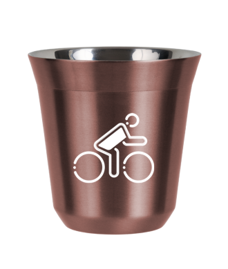 Tasse 150 ml OR ROSE "Cycliste aux couleurs polonaises (blanc)" Tasse 150 ml OR ROSE "Cycliste aux couleurs polonaises (blanc)"