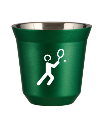 Tasse 80 ml VERT MÉTALLIQUE "Tennis 1 (blanc)" Tasse 80 ml VERT MÉTALLIQUE "Tennis 1 (blanc)"