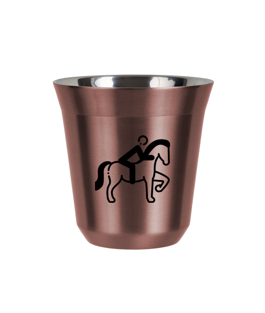 Tasse 150 ml OR ROSE "Équitation 2 (noir)"