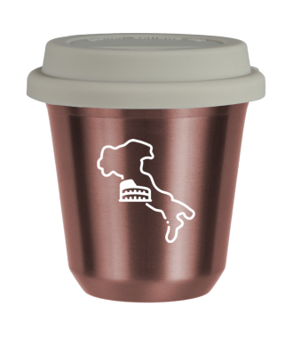 Tasse 150 ml OR ROSE "Italie (blanc)", avec couvercle blanc Tasse 150 ml OR ROSE "Italie (blanc)", avec couvercle blanc