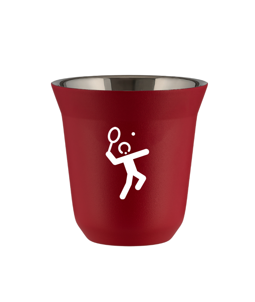 Tasse 150 ml ROUGE "Tennis 2 (blanc)"