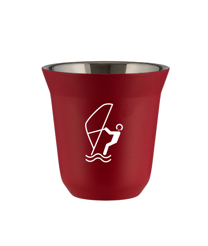Tasse 150 ml ROUGE "Sports nautiques (blanc)"