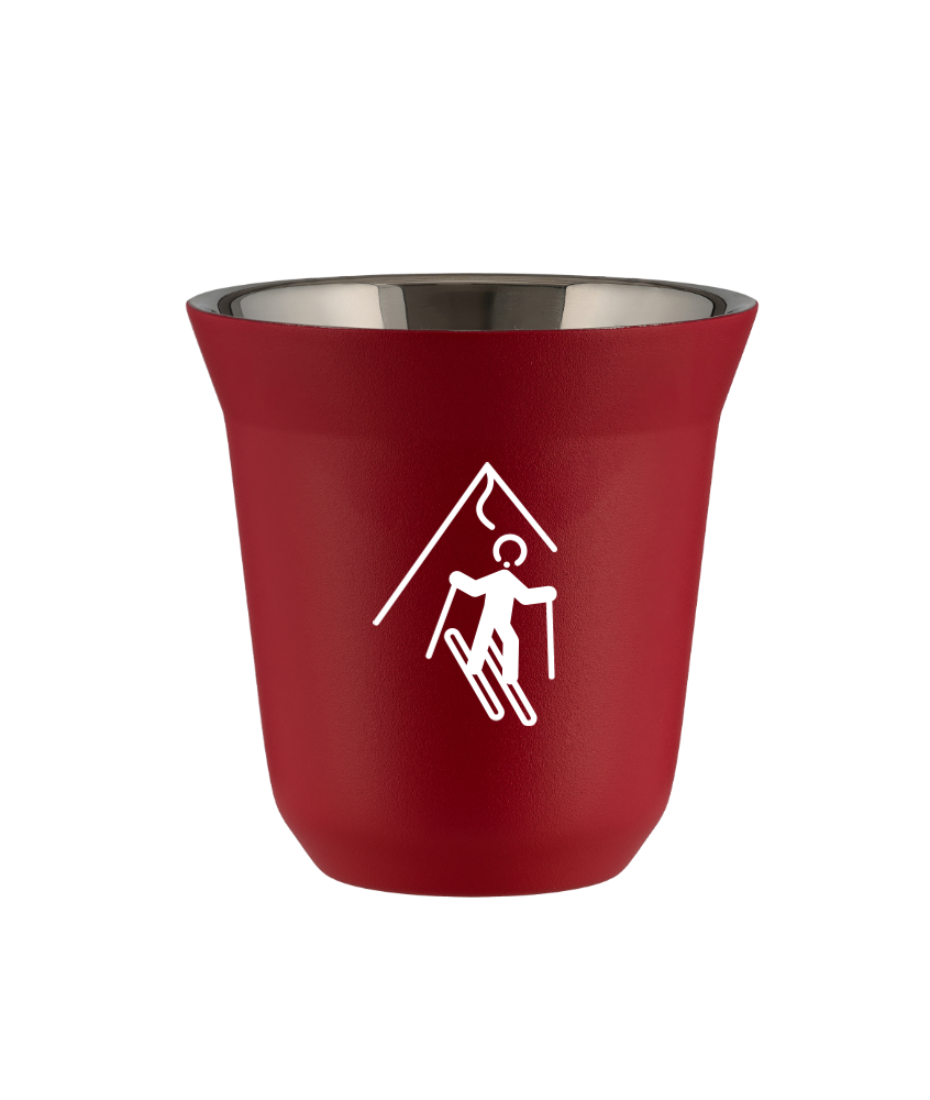 Tasse 150 ml ROUGE "Ski (blanc)"