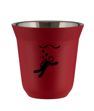 Tasse 150 ml ROUGE "Plongée (noir)" Tasse 150 ml ROUGE "Plongée (noir)"