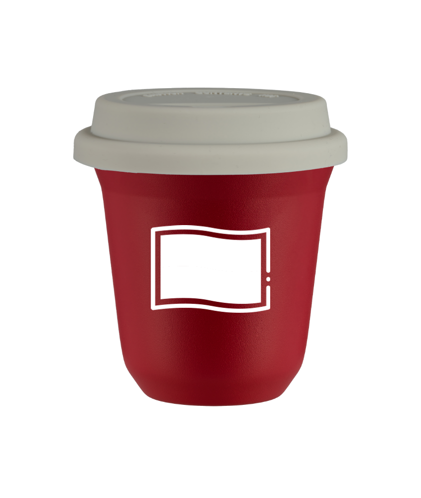 Tasse 150 ml ROUGE "Drapeau polonais (blanc)", avec couvercle blanc Tasse 150 ml ROUGE "Drapeau polonais (blanc)", avec couvercle blanc