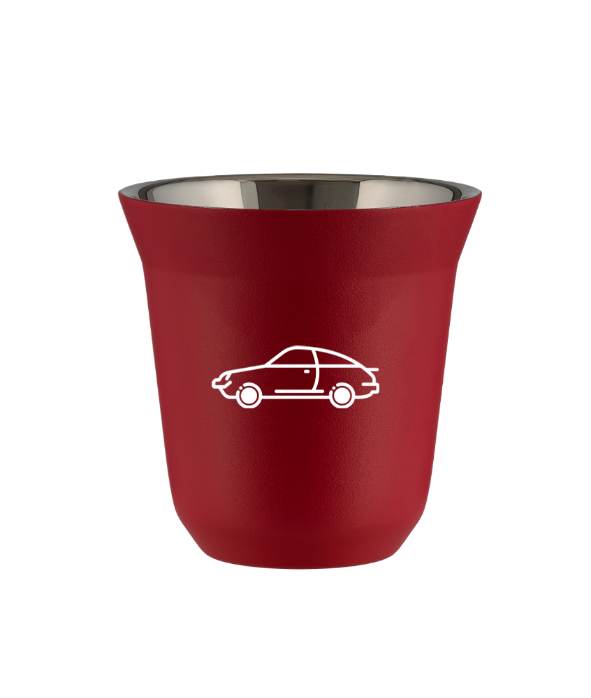 Tasse 150 ml ROUGE "Voiture (blanc)"