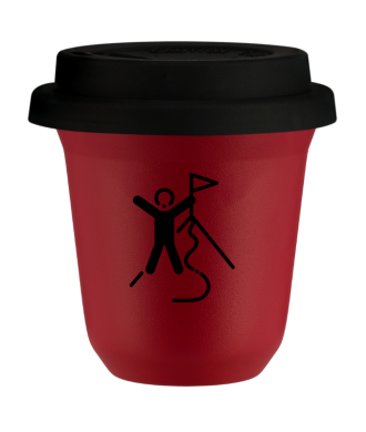 Tasse 150 ml ROUGE "Escalade 1", avec couvercle noir Tasse 150 ml ROUGE "Escalade 1", avec couvercle noir