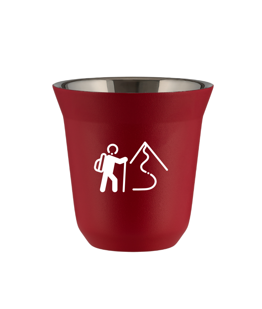 Tasse 150 ml ROUGE "Escalade 2 (blanc)"